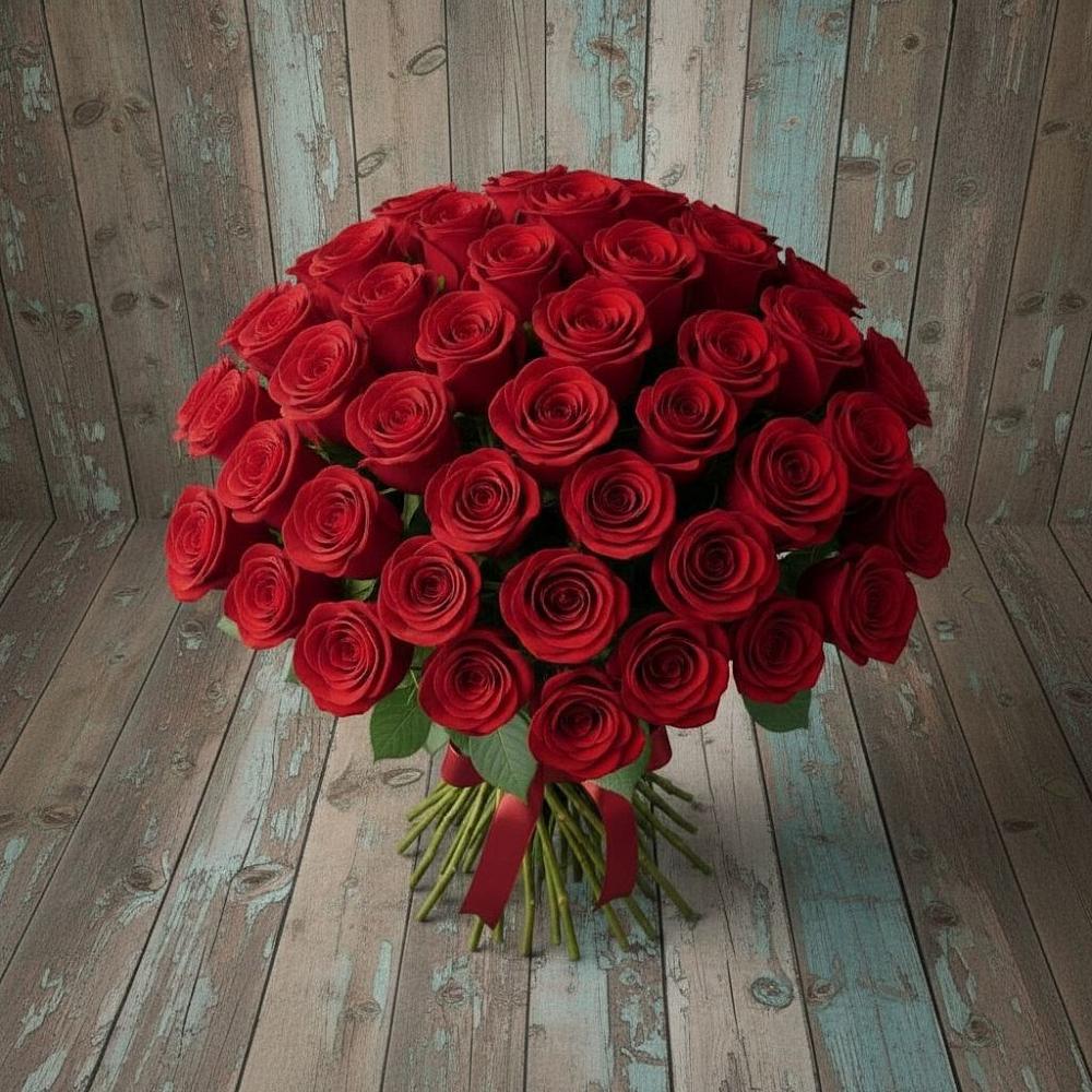 Букет 55 Красных роз Фридом в Шумихе