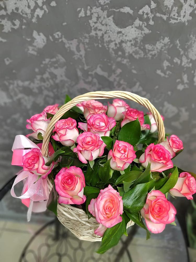 Цветочная композиция из Розы в корзине в Шумихе