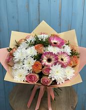 Букет цветов из:  Розы, Герберы и Хризантемы в Шумихе