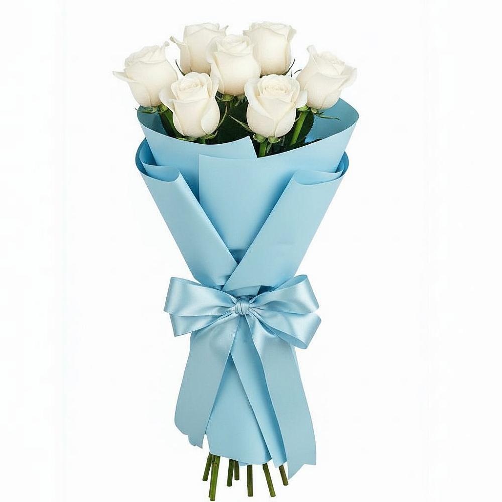 Букет 7 белых роз Проуд в Шумихе