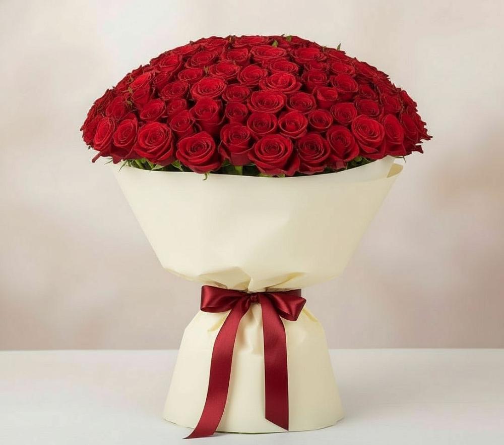 Букет 101 Красная роза Милано в Шумихе