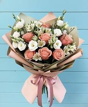 Букет цветов из:  Розы, Альстромерии и Лизиантусы в Шумихе