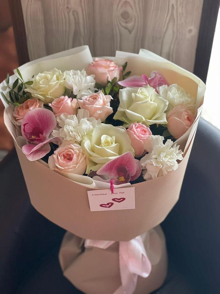 Букет цветов из: Орхидеи, Розы и Гвоздики в Шумихе