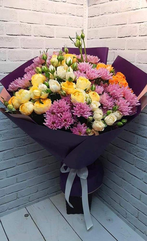 Букет цветов из: Хризантемы и Розы в Шумихе