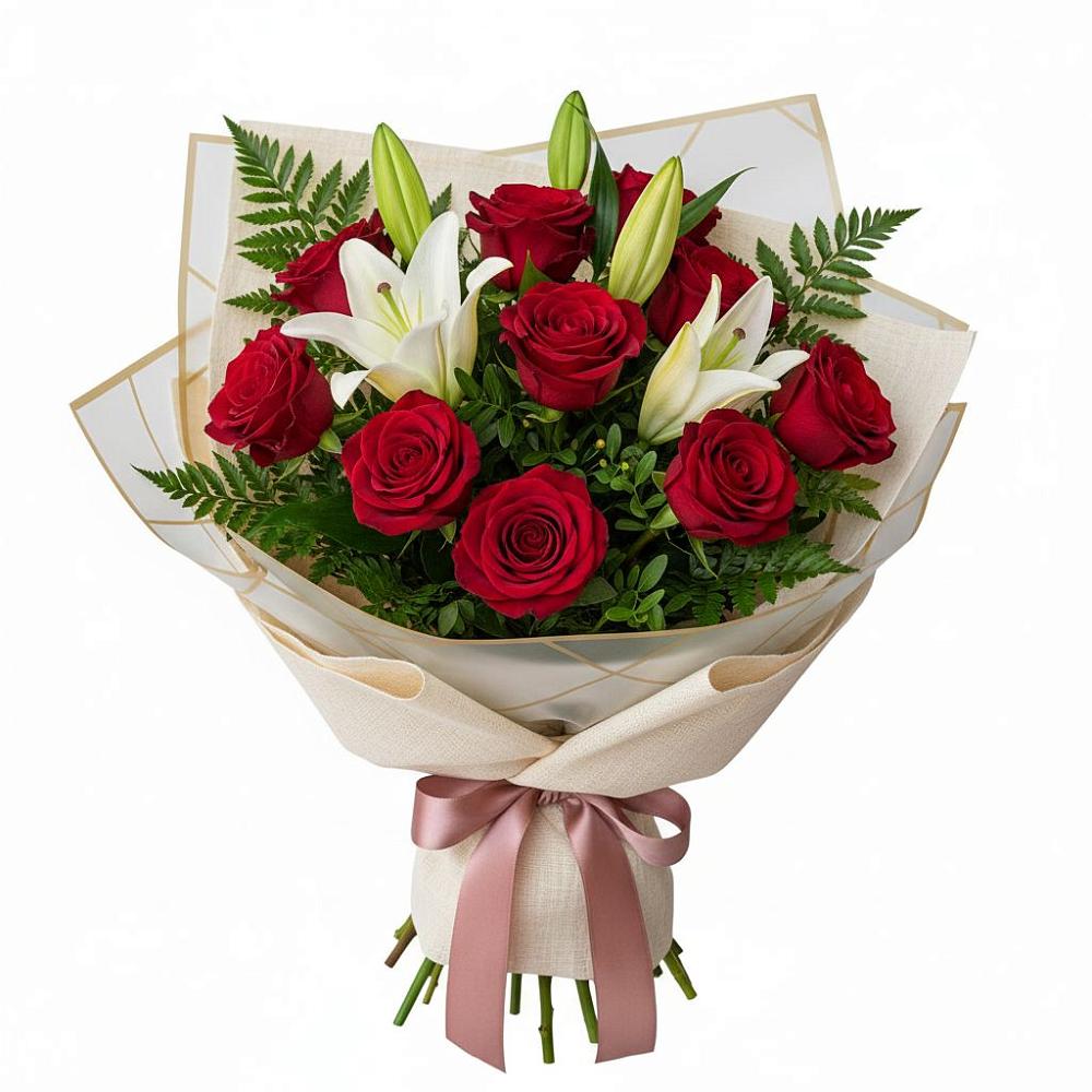 Букет цветов из: Лилии и Розы в Шумихе