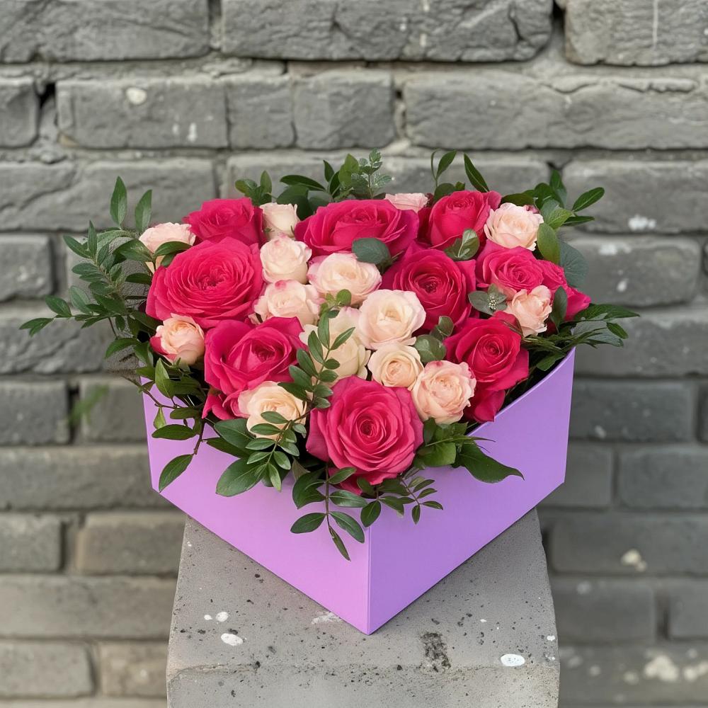 Цветочная композиция из Розы в коробке в Шумихе