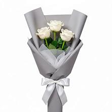 Букет 3 белые розы в Шумихе
