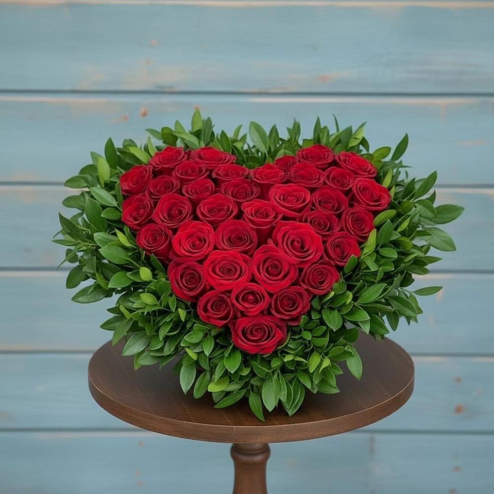 Цветочная композиция из Розы в виде сердца в Шумихе