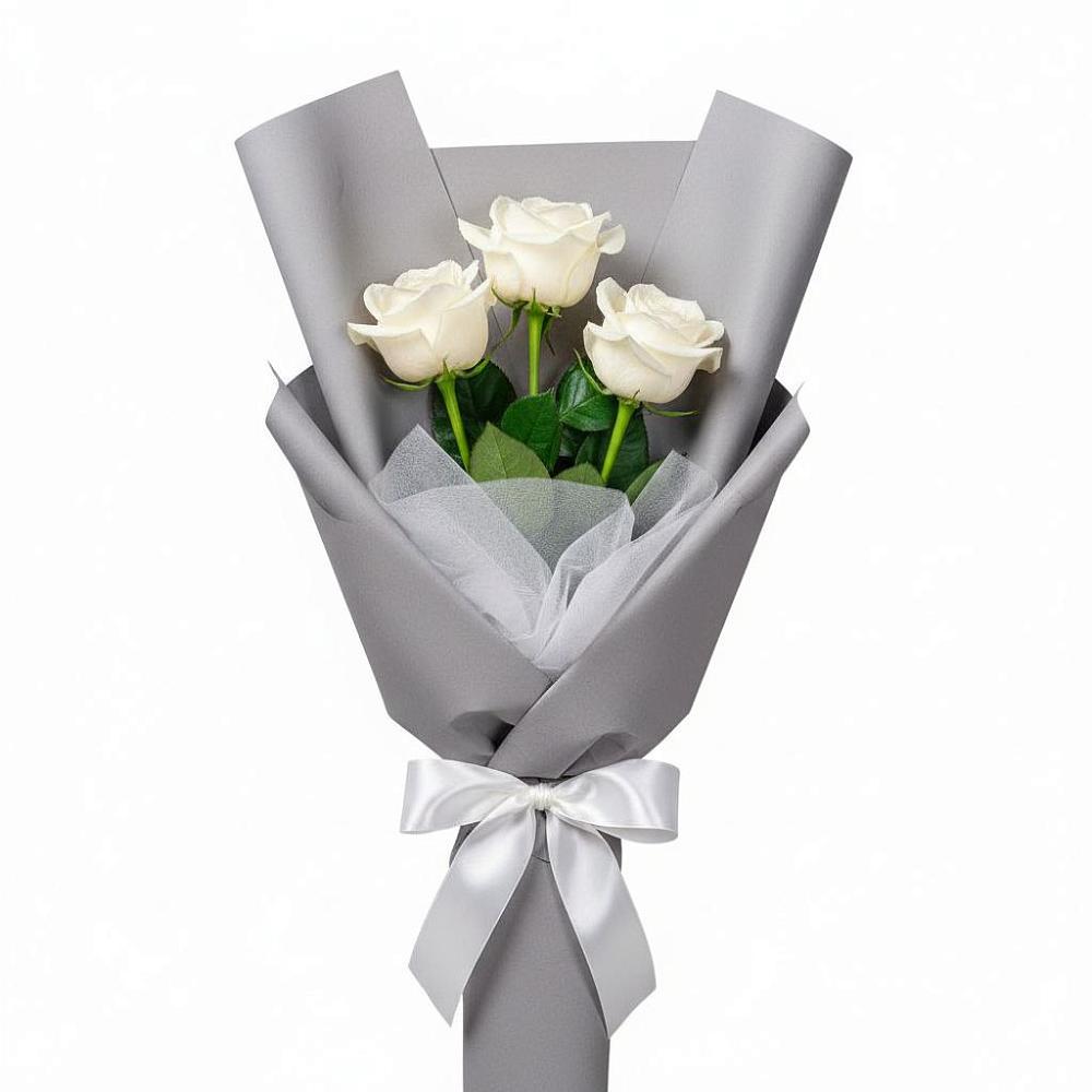 Букет 3 белые розы в Шумихе