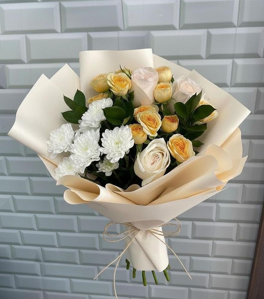 Букет цветов из: Розы и Хризантемы в Шумихе