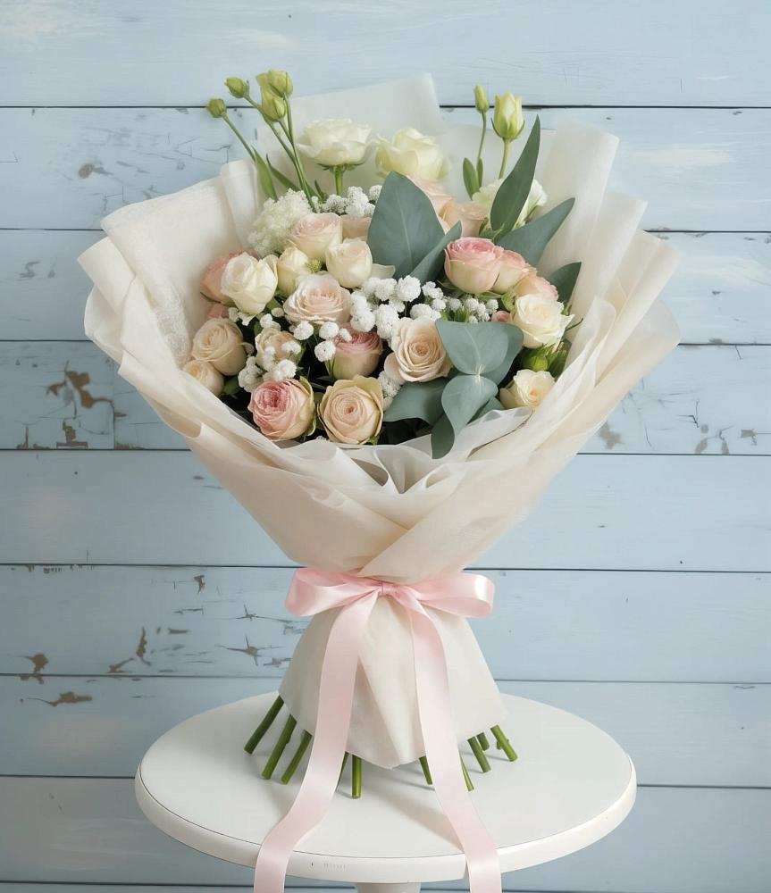 Букет цветов из: Розы и Лизиантусы в Шумихе