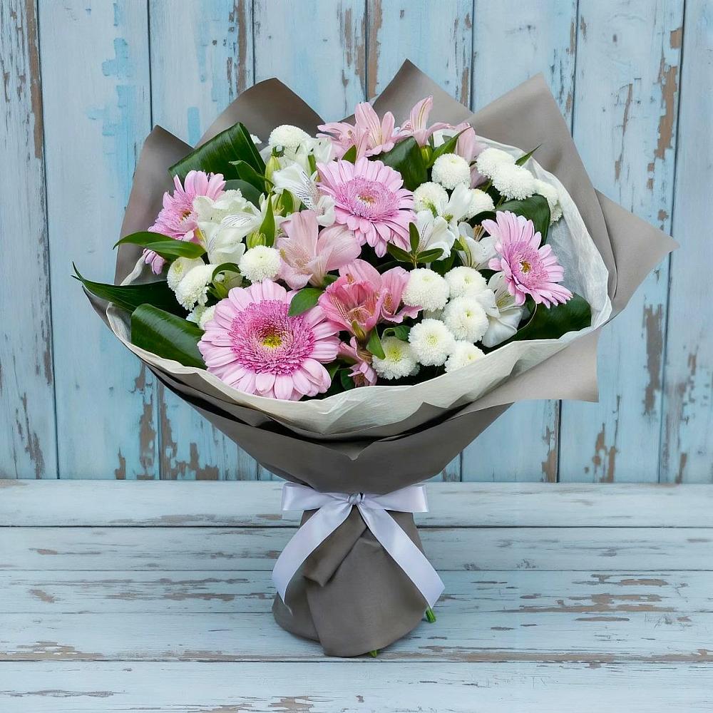 Букет цветов из: Герберы, Альстромерии и Хризантемы в Шумихе