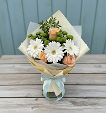 Букет цветов из:  Герберы, Розы и Хризантемы в Шумихе