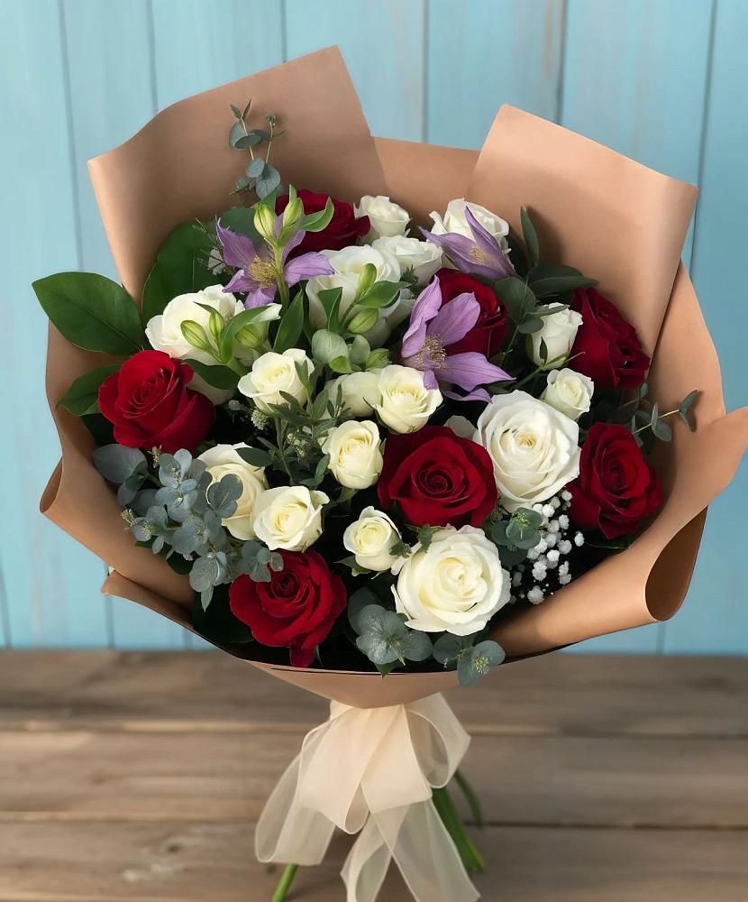 Букет цветов из: Розы и Альстромерии в Шумихе
