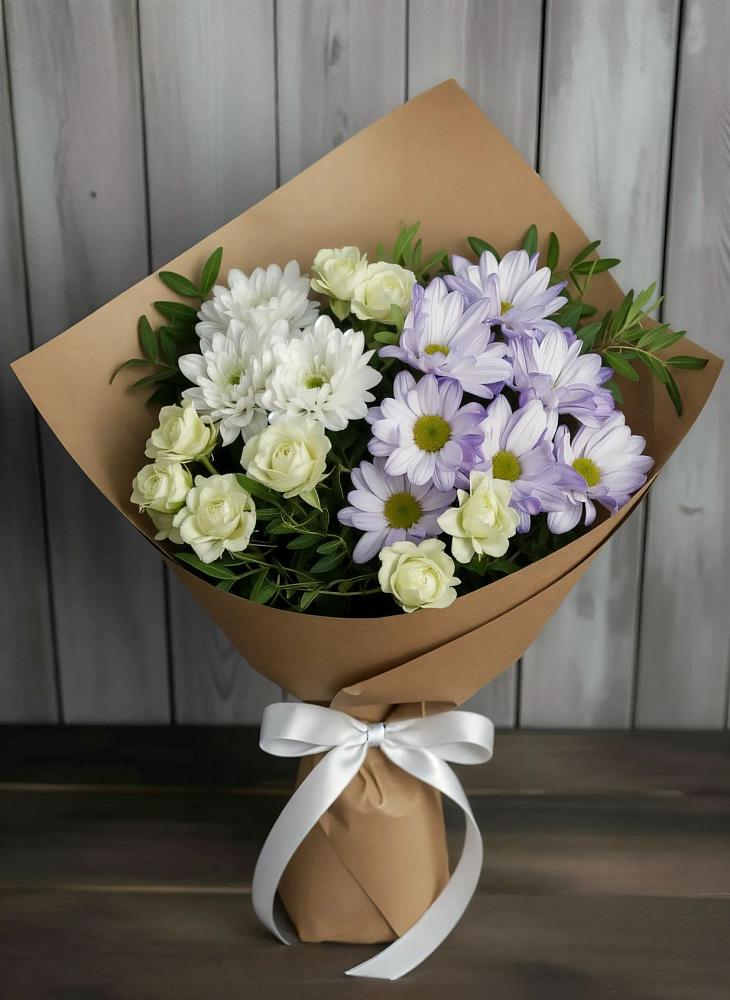 Букет цветов из: Хризантемы и Розы в Шумихе