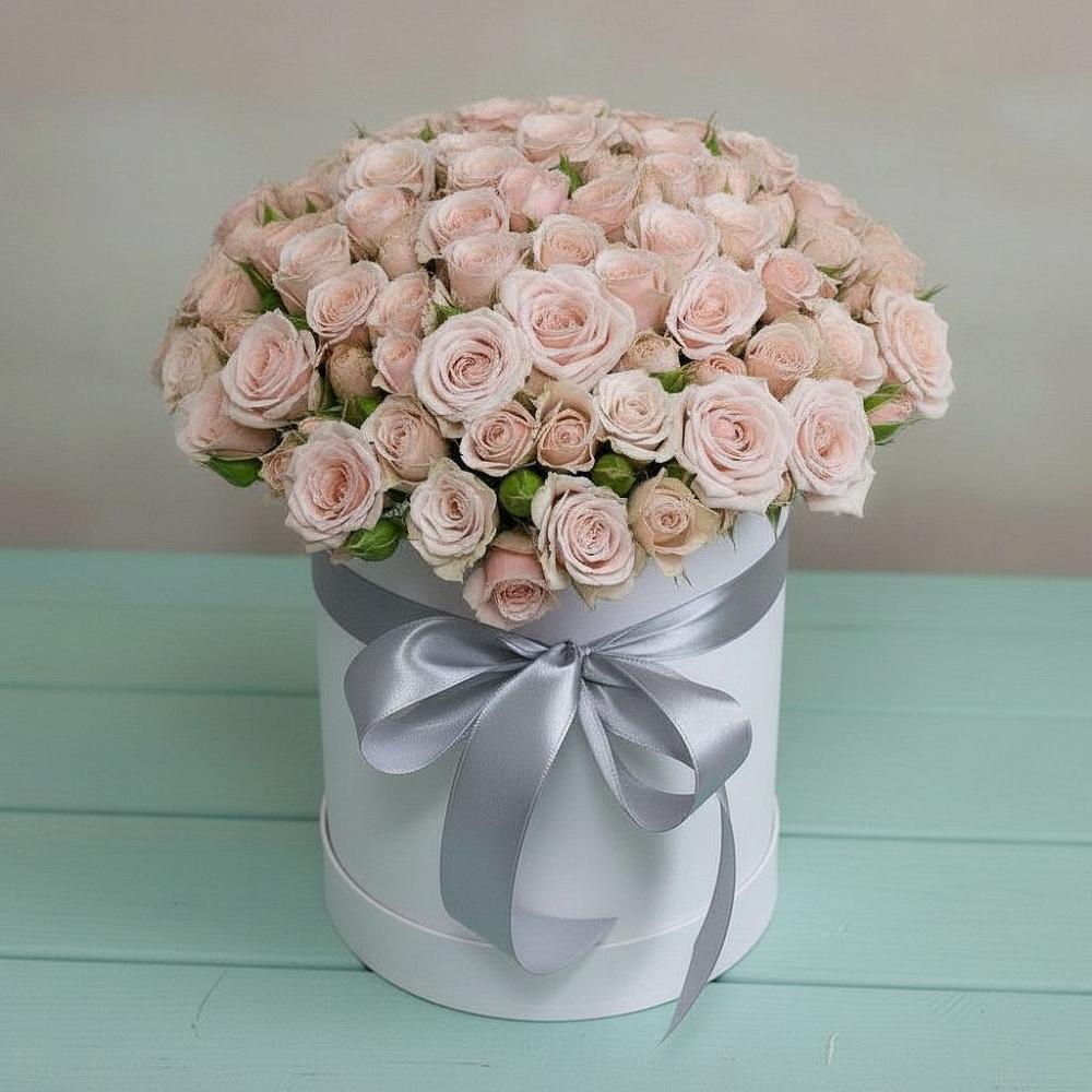 Цветочная композиция из Розы в шляпной коробке в Шумихе